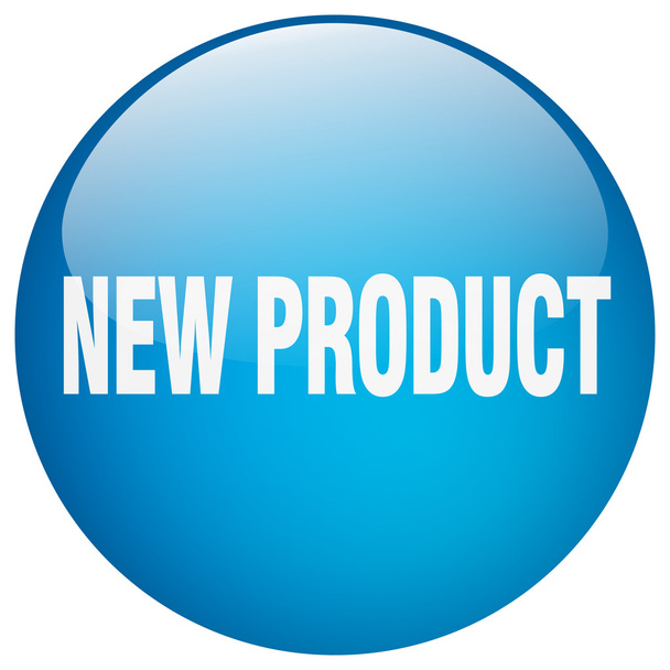 Neues Produkt Blue Round Gel isolierter Druckknopf - Vektor, Bild