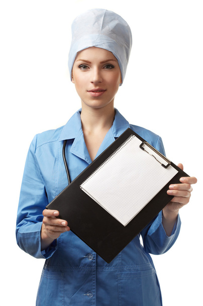 Medical doctor with folder - Foto, afbeelding