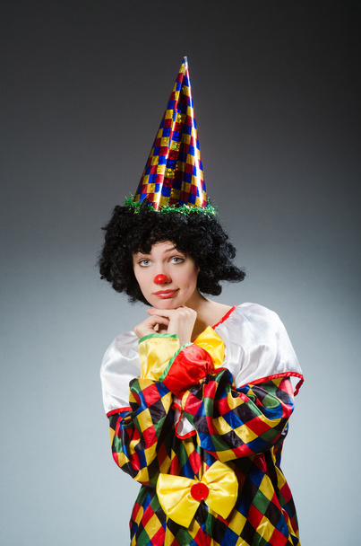 Clown in funny concept on dark background - Photo, Image