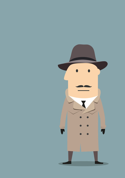 Spy or detective agent in coat - Vektor, obrázek