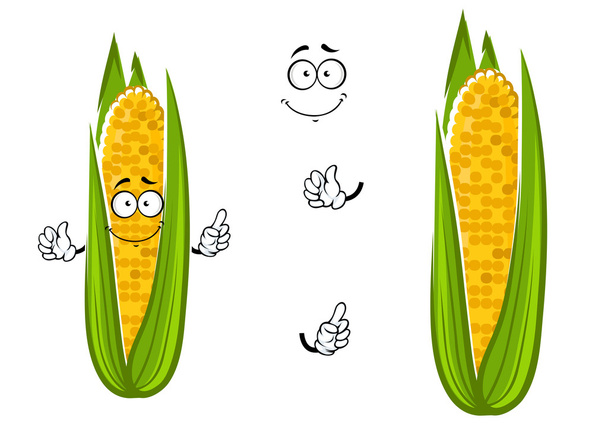 Cartoon cob of juicy sweet corn vegetable - ベクター画像