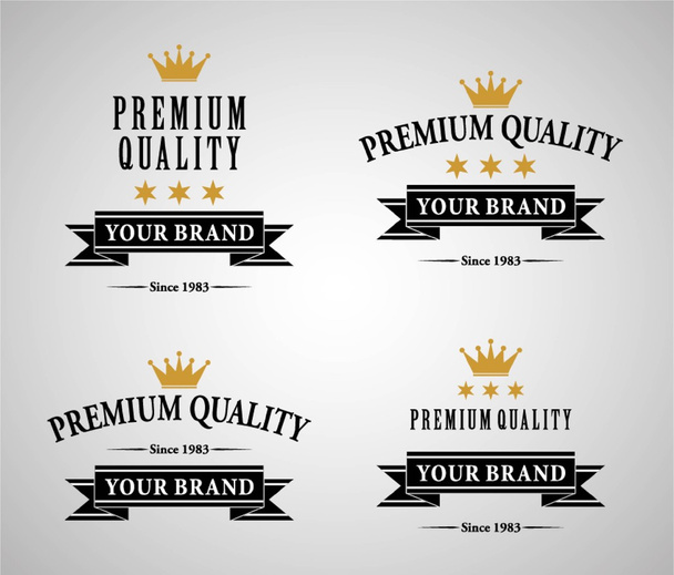 Set di badge, etichette, tag di garanzia di qualità e soddisfazione premium. Stile vintage retrò
 - Vettoriali, immagini