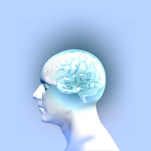 頭脳を持つ抽象的な頭部。ベクトル図 - ベクター画像