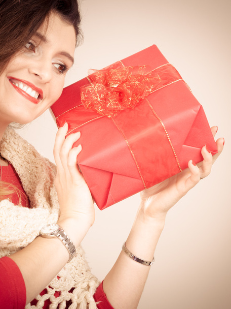 young woman  holding present - Photo, image