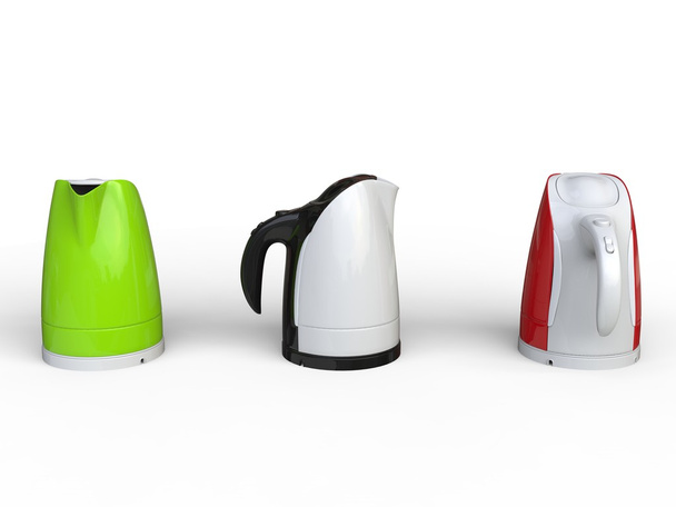 Three modern kettles - Fotoğraf, Görsel