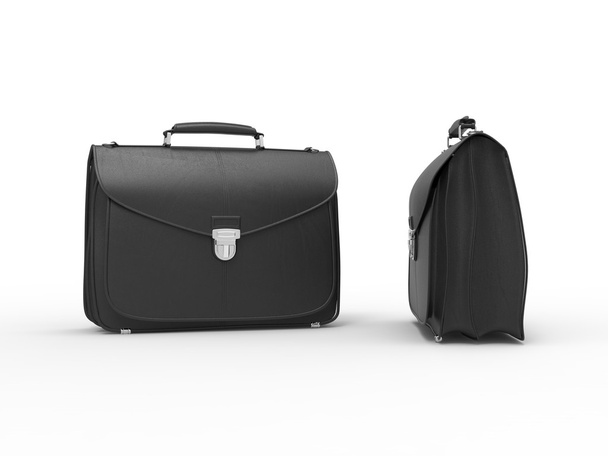 Két klasszikus fekete bőr táskák - Fotó, kép