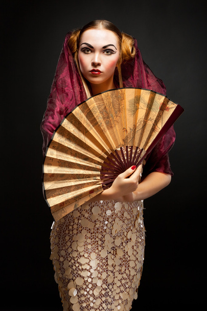 Beautiful young geisha girl - Fotoğraf, Görsel