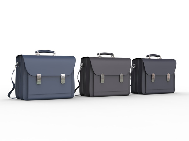 Three leather briefcases - Zdjęcie, obraz