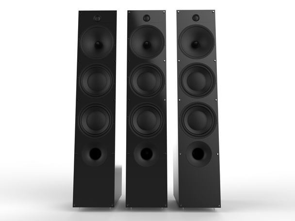 Három modern fekete hangszóró - Fotó, kép