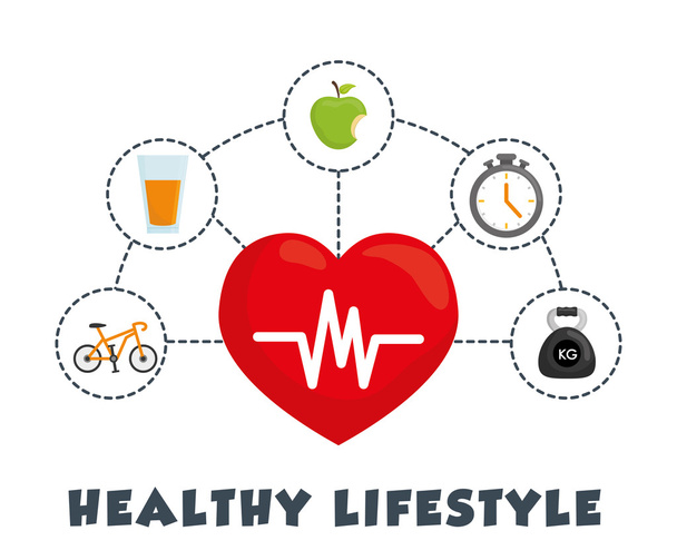Fitness e estilo de vida saudável
 - Vetor, Imagem