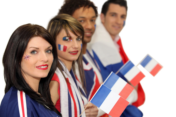 Group of French football supporters - Photo, Image
