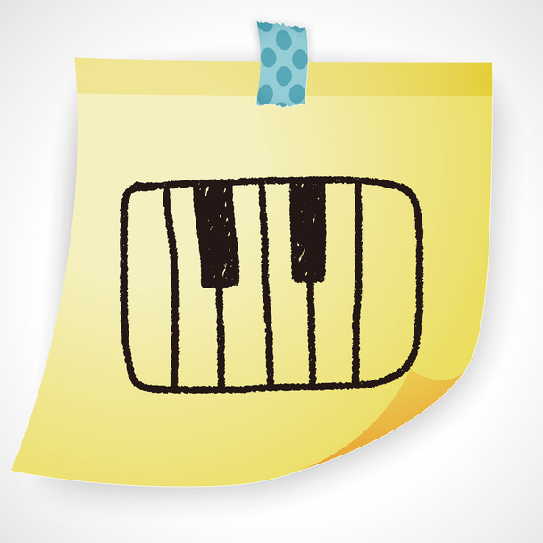 piano doodle drawing vector illustration - Vector, Image