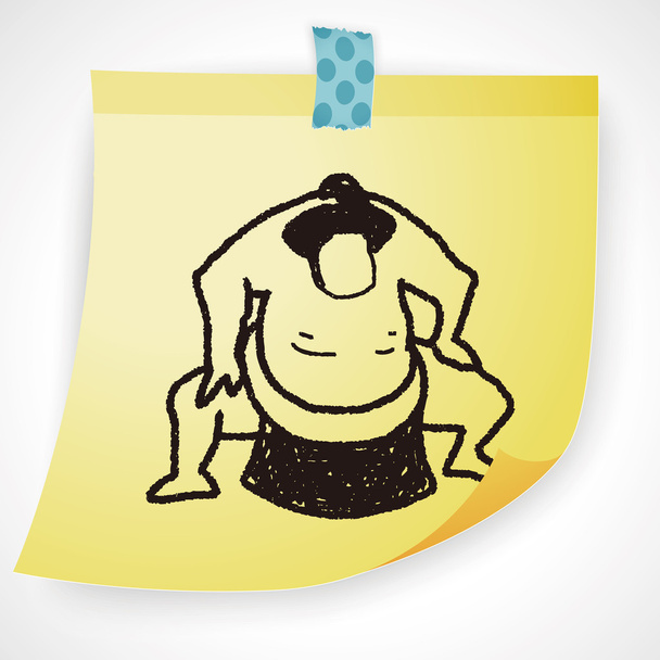 sumo doodle icon element - Vector, Image
