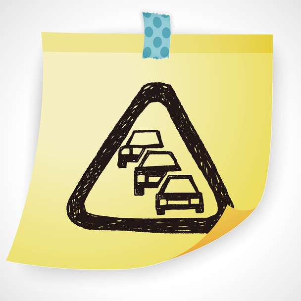 Traffic jam doodle icon element - Vector, Image