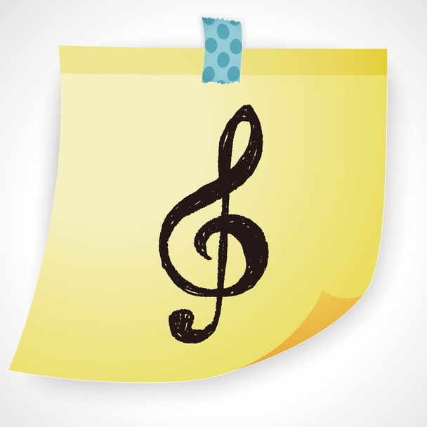 music note doodle drawing icon element - Vector, Image