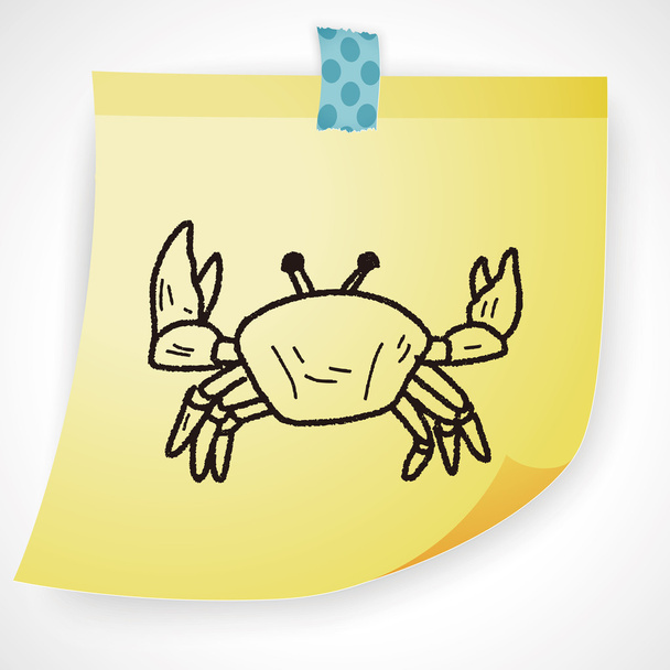 crab doodle icon element - Vector, Image