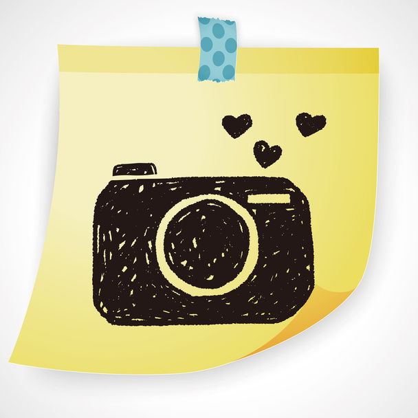 love camera doodle icon element - Vektor, kép