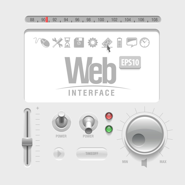 Grey Website Design UI Elements - Vektör, Görsel