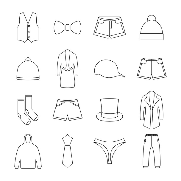 Icons clothes, vector illustration. - Vector, Image