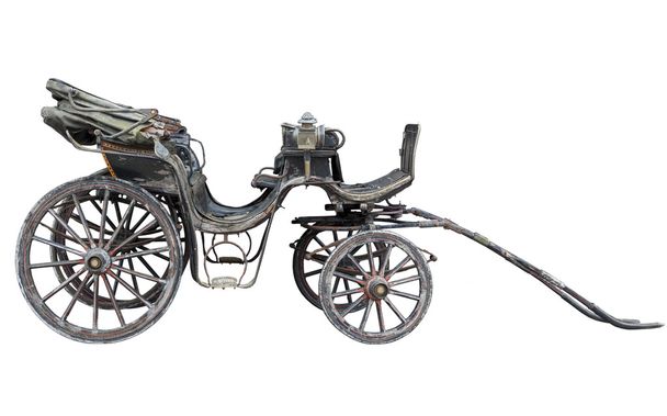 Horse drawn carriage isolated on white backhround - Photo, Image