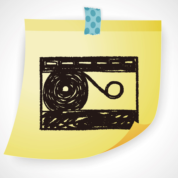 music tape doodle icon element - Vector, Imagen
