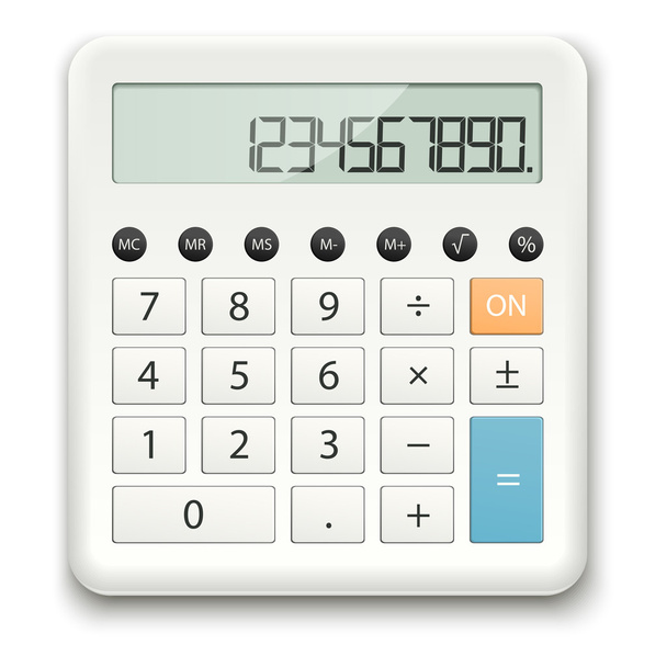 fehér standard kalkulátor - Vektor, kép