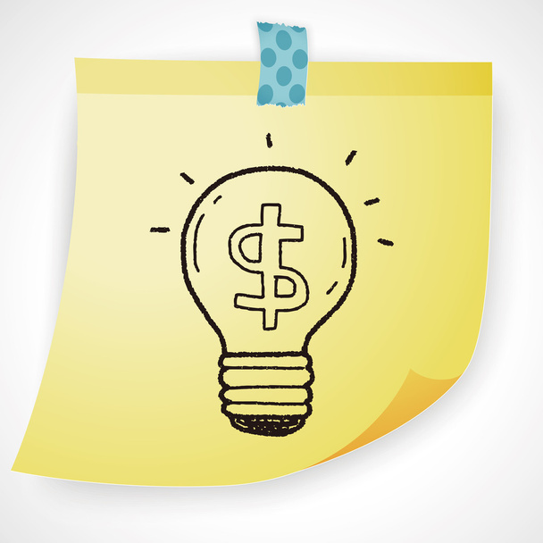 money idea doodle icon element - Vector, Image