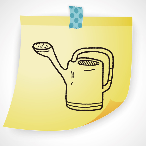 watering can doodle icon element - Vector, Imagen