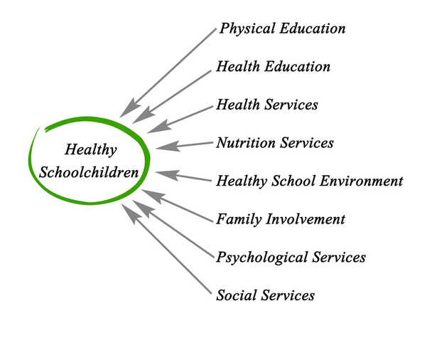 Diagrama de Como tornar as crianças em idade escolar saudáveis
 - Foto, Imagem