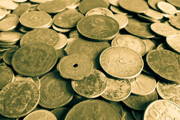 Stare monety z różnych krajów - Zdjęcie, obraz