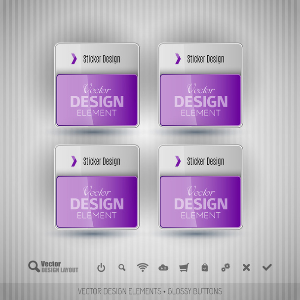 Glossy business stickers. Vector design elements for infographic - Vetor, Imagem
