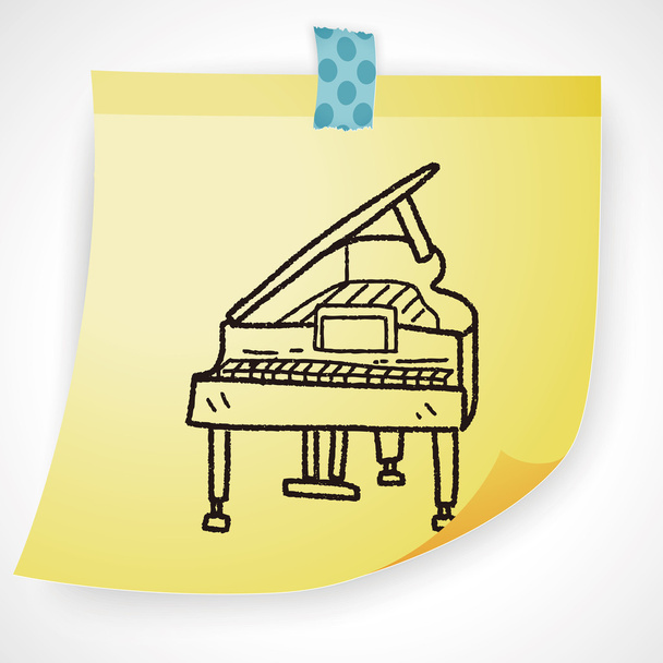 ピアノ落書きアイコン要素 - ベクター画像