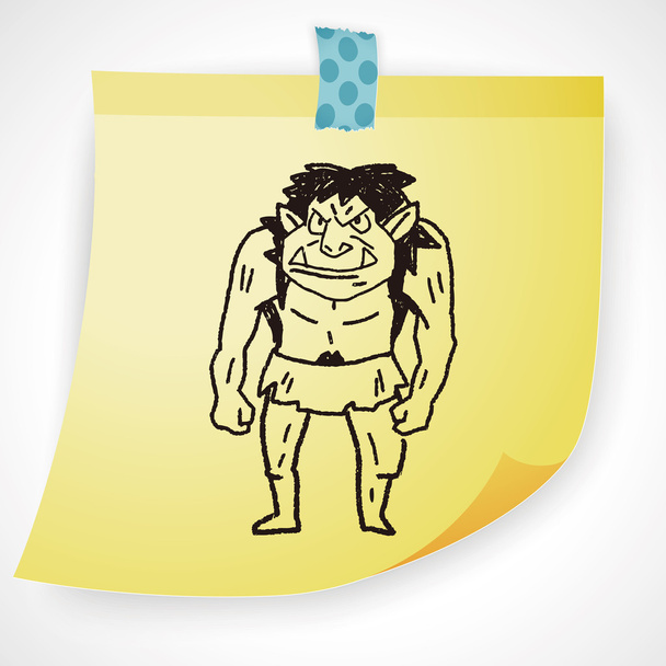 monster doodle icon element - Vector, Image