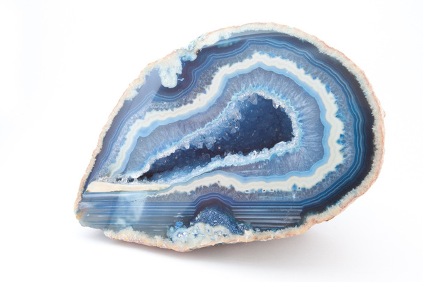 Blue agate in white background - Photo, Image
