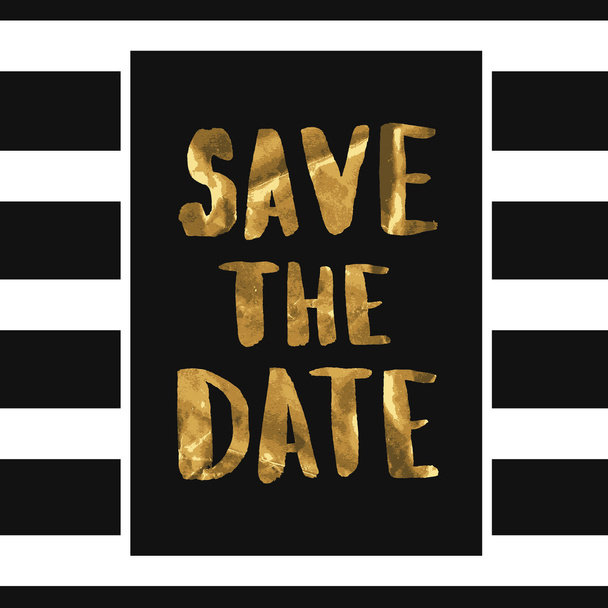 Fashion gold lettering save the date - Vektor, kép