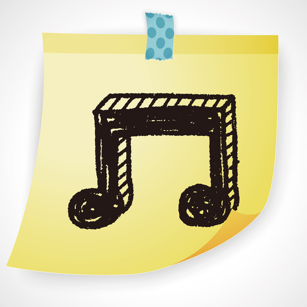 Poznámka: hudební doodle kreslení ikon prvek - Vektor, obrázek