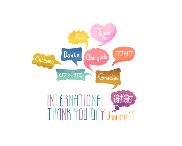 Vacanza 11 gennaio - Giornata internazionale di ringraziamento
. - Vettoriali, immagini