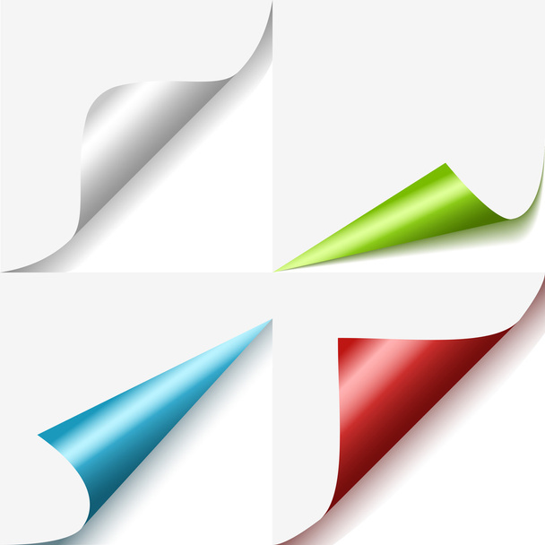 Set of colorful curled corners - Vector, Image