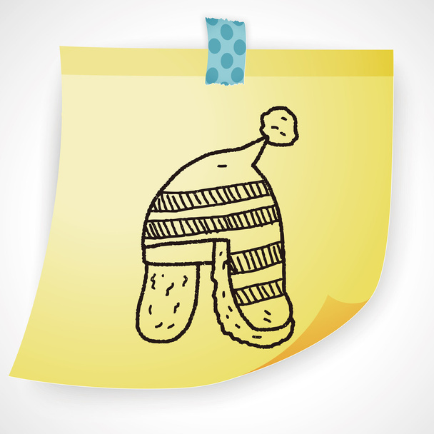 Kış şapka doodle Icon öğesi - Vektör, Görsel