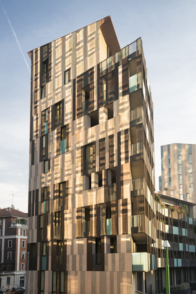 Milan (Włochy): nowoczesne budynki w Aulenti kwadrat - Zdjęcie, obraz