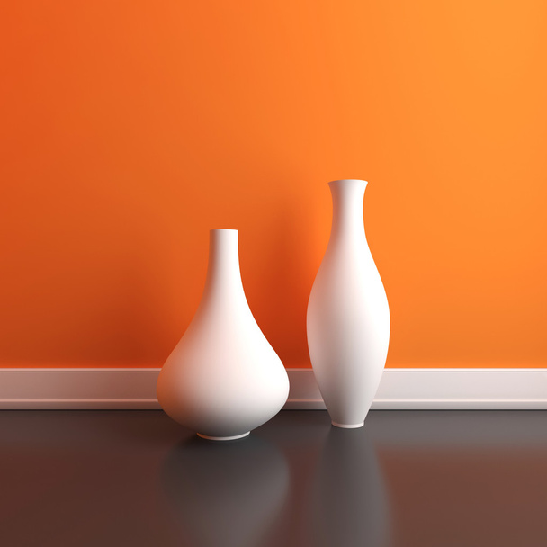 Vases near a wall - Photo, Image