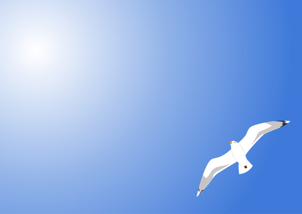 γλάρος στον γαλάζιο ουρανό - Διάνυσμα, εικόνα