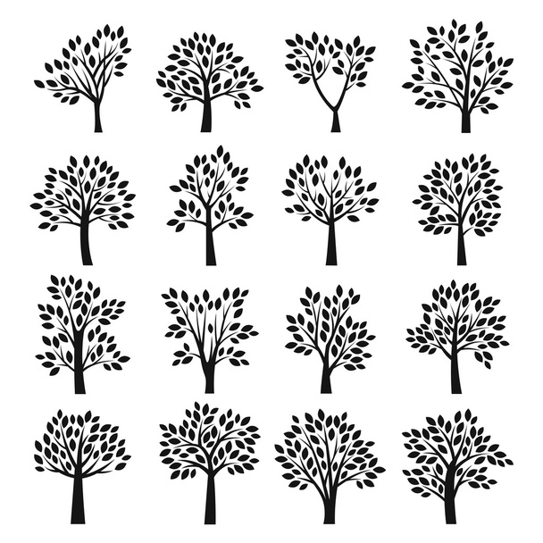 Stylizowane wektor zbiory drzewo - Wektor, obraz