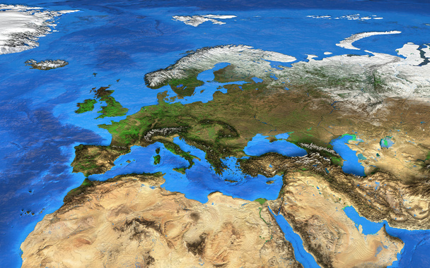 Висока роздільна здатність мапа світу зосереджена на Європу - Фото, зображення