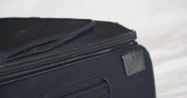 closing baggage and zip on Suitcase  Luggage - Close Up, Macro - Footage, Video