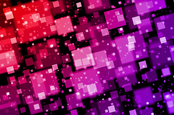 Red and purple squares. Abstract  background with bokeh effect - Foto, afbeelding