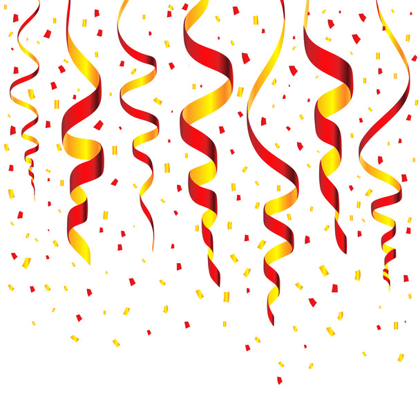 Streamers and confetti background - Vector, Image
