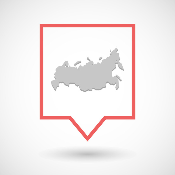 Isolated tooltip line art icon with  a map of Russia - Vector, Image