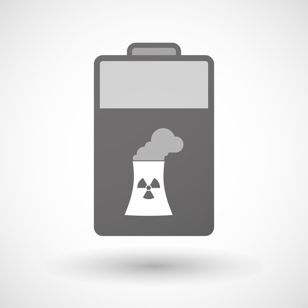 Isolated battery icon with a nuclear power station - Vector, Image