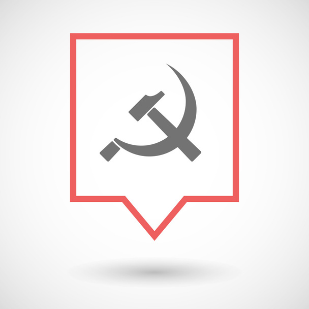 Isolated tooltip line art icon with  the communist symbol - Vector, Image